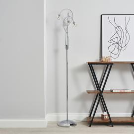 BHS Sagitarius 3 Light Floor Lamp - Silver