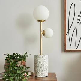 BHS Fleur Terrazzo Table Lamp - Gold