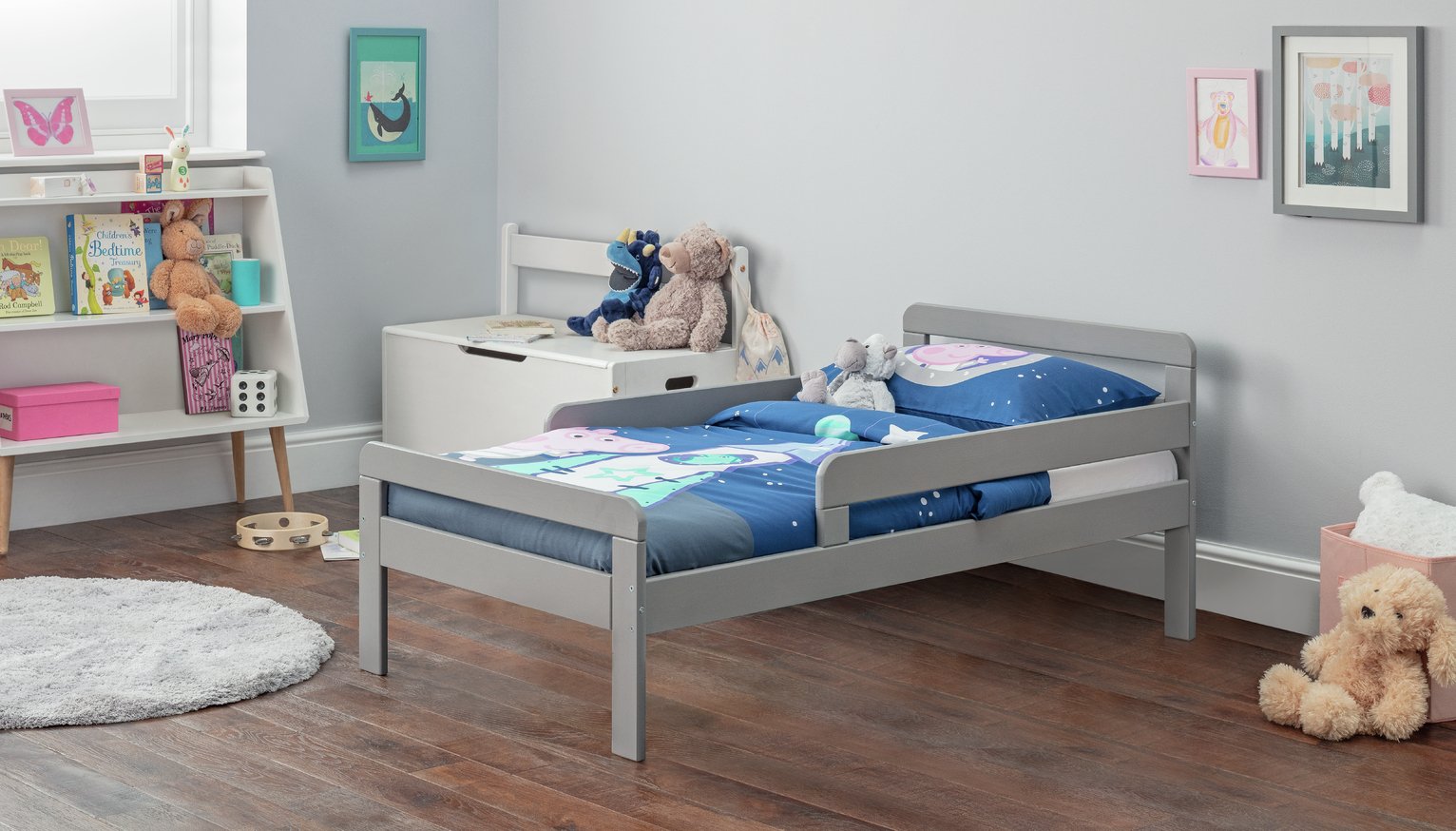 gray toddler bed