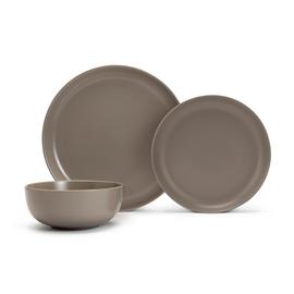Habitat Mushroom 12 Piece Stoneware Dinner Set - Mushroom