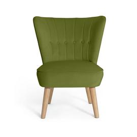 Habitat Alexis Velvet Cocktail Chair - Olive