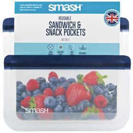 Smash Navy Blue Sandwich Bags - Pack of 2
