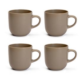 Habitat Set of 4 Mushroom Mugs - Matte Grey