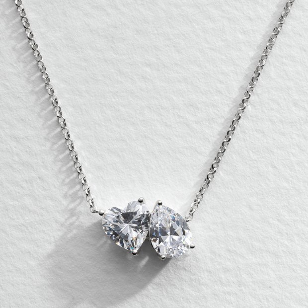 Argos silver heart on sale necklace