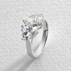 Revere Sterling Silver Cubic Zirconia Heart Ring