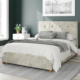Aspire Presley Velvet Superking Ottoman Bedframe - Pearl