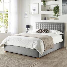 CL Opulence Twill Superking Ottoman Bedframe - Grey