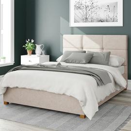 Aspire Caine Twill Superking Ottoman Bedframe - Natural