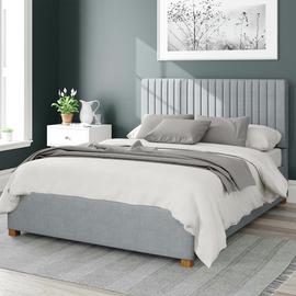 Aspire Grant Weave Double Ottoman Bedframe - Sky Blue