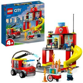 LEGO City 4+ Fire Station and Fire Engine Toy Playset 60375