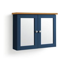 Argos Home Livingston Double Mirrored Wall Cabinet - Blue