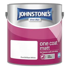 Johnstone's - One Coat Matt Paint - Brilliant White - 2.5L