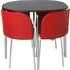 Hygena Amparo Black Dining Table & 4 Chairs - Red
