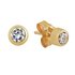 Revere Round CZ 9ct Yellow Gold Rubover Stud Earrings