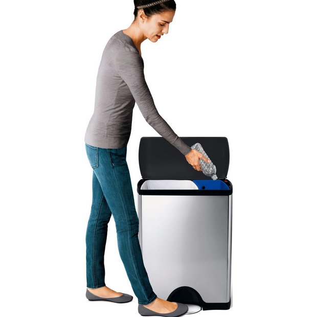 Buy simplehuman 46 Litre Rectangular Recycle Bin Kitchen bins Argos