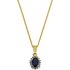 18ct Gold Plated Silver Blue Sapphire and Diamond Pendant