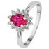 Revere Sterling Silver Red and White Cubic Zirconia Ring