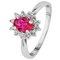 Revere Sterling Silver Red and White Cubic Zirconia Ring