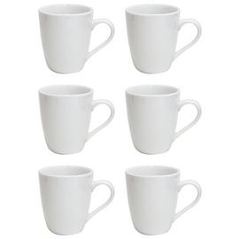 Home Essentials Set of 6 Porcelain Mugs – White