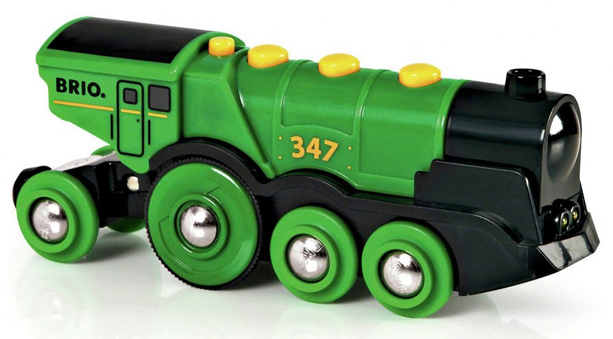 big green action locomotive