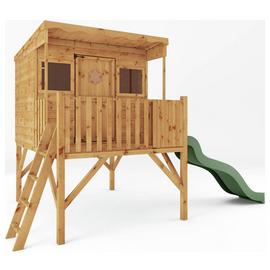 Mercia Garden Products Wooden Playhouse With Tower Slide