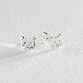 Revere Sterling Silver Cat Shaped Stud Earrings