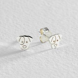 Revere Sterling Silver Dog Shaped Stud Earrings