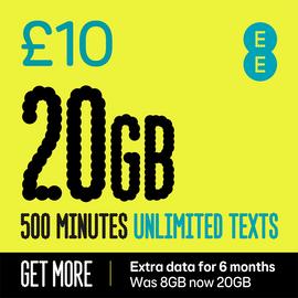 EE Extra Data 20GB Pay As You Go SIM Card
