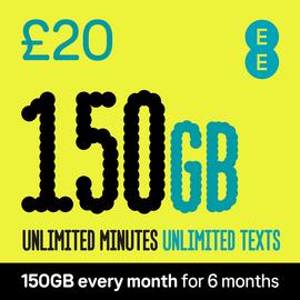EE Extra Data 150GB Pay As You Go SIM Card