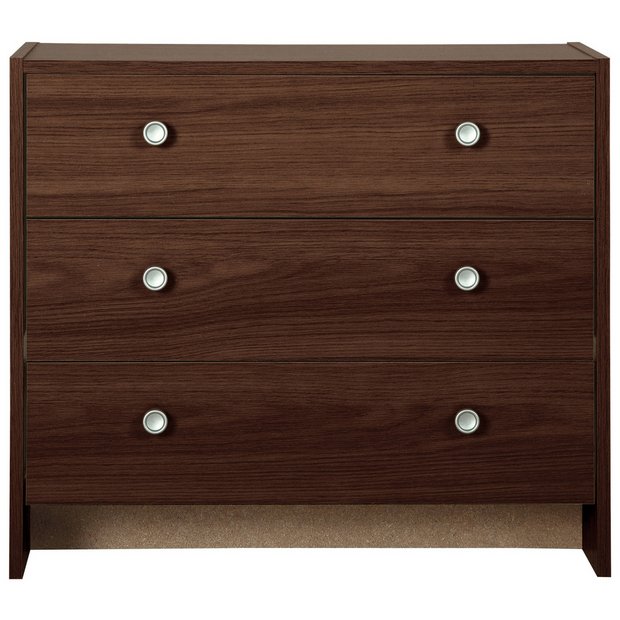 Buy HOME Seville 3 Drawer Chest - Wenge Effect at Argos.co ...