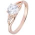 Revere 9ct Rose Gold Plated Silver CZ Crossover Ring