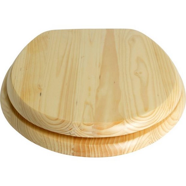 Buy Collection Solid Wood Slow Close Toilet Seat Natural Pine