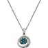 Silver Blue and White Treated 020cttw Diamond Swirl Pendant