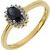 18ct Gold Plated Created Sapphire & Diamond Ring