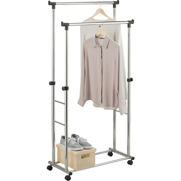 Buy HOME Adjustable Double Clothes Rail Black and Chrome at Argos.co