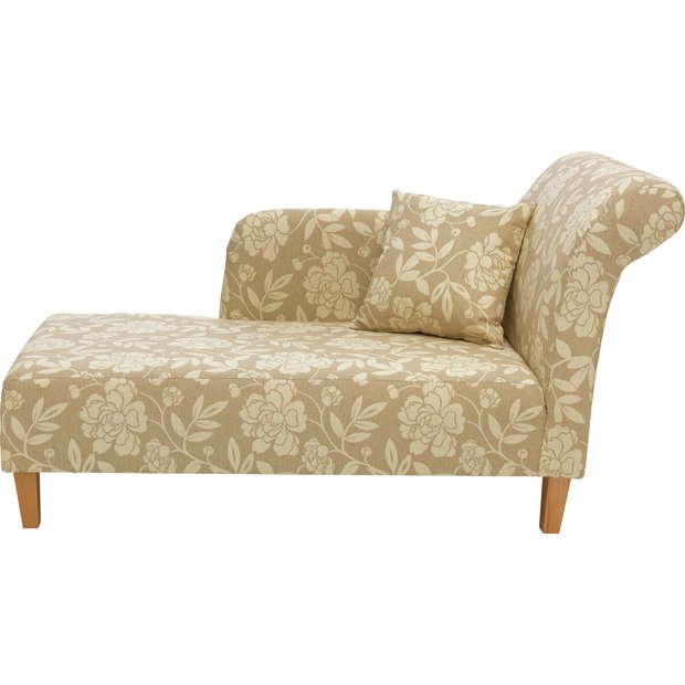 Buy HOME Floral Fabric Chaise Longue Natural at Argos.co.uk Your