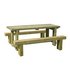 Forest Garden Sleeper Benches and Table Set 1.8m