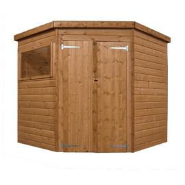 Mercia Wooden 7 x 7ft Shiplap Double Door Corner Garden Shed