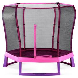 Plum 7ft Junior Jumper Trampoline with Enclosure-Pink/Purple