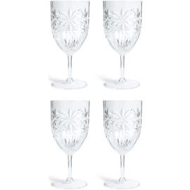Habitat Palm Design Transparent Wine Glass - Pack of 4