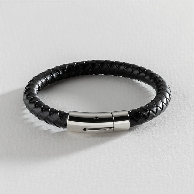 Argos leather 2025 bracelet mens