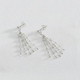 Revere Sterling Silver Beaded Chain Strands Drop Earrings