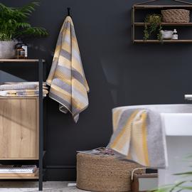 Habitat Horizontal Stripe 4 Piece Towel Bale - Mustard