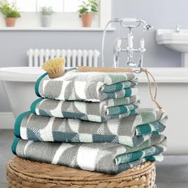 Habitat Geo Shape 4 Piece Towel Bale - Blue & Grey