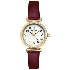 Limit Ladies Burgundy Faux Leather Strap Watch