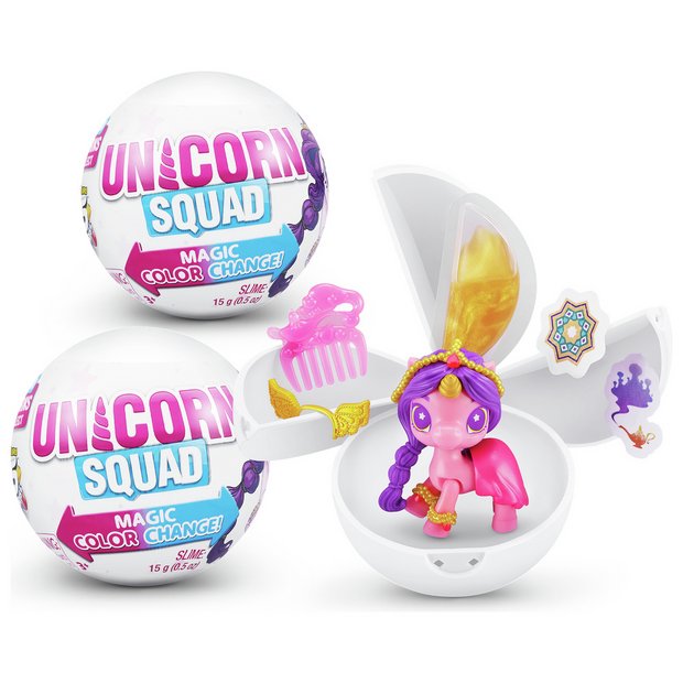 5 SURPRISE Unicorn Squad Series 2 Mystery Collectible Capsule by ZURU (2  Pack PVC Tube), Purple