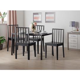 Habitat 4 Nel Solid Wood Spindle Chairs - Black
