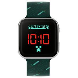 Minecraft Kids Digital Printed Green Silicone Strap Watch