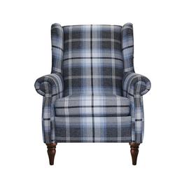 Argos Home Argyll Fabric High Back Chair - Charcoal & Blue