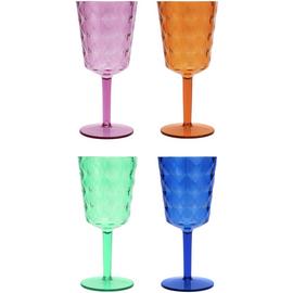 Home Diamond Goblet Tinted Wine Glasses - Pack Of 4